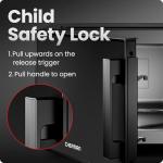 Chefman Countertop Microwave Oven 0.9 Cu. Ft., 900 Watts with 10 Power Levels, 6 Cooking Presets with One-Touch Express Cook, Eco Mode, Child Safety Lock, & Mute Button - Black