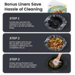 KOOC 4-Quart Slow Cooker, 3 Cooking Settings, Dishwasher Safe Ceramic Crock, Lid, Free Pot Liners Included, GREY, Ellipse Pot