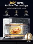 Kitchen Elite Air Fryer Toaster Oven Combo, 26.4 Qt Convection Oven Countertop, 18-in-1, Stainless Steel Large Airfryer, 4 Zone with Accessories, Digital Full Touch Screen, Easy to Clean