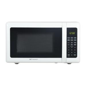 Emerson MW7302W Compact Countertop Microwave Oven with Touch Control, LED Display, 700W, 10 Power Levels, 6 Auto Menus, Glass Turntable and Child Safe Lock, 0.7 Cu., Ft. White