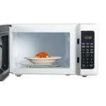 Emerson MW7302W Compact Countertop Microwave Oven with Touch Control, LED Display, 700W, 10 Power Levels, 6 Auto Menus, Glass Turntable and Child Safe Lock, 0.7 Cu., Ft. White