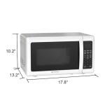 Emerson MW7302W Compact Countertop Microwave Oven with Touch Control, LED Display, 700W, 10 Power Levels, 6 Auto Menus, Glass Turntable and Child Safe Lock, 0.7 Cu., Ft. White