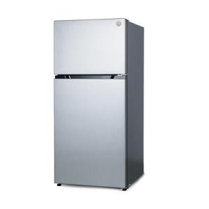 Commercial Cool 20 Cu. Ft. Top Mount Refrigerator with Freezer, 2-Door Refrigerator with Top Freezer and Adjustable Temperature Control, Ice Maker Ready, Energy Star Certified, Stainless Look