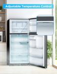 Commercial Cool 20 Cu. Ft. Top Mount Refrigerator with Freezer, 2-Door Refrigerator with Top Freezer and Adjustable Temperature Control, Ice Maker Ready, Energy Star Certified, Stainless Look