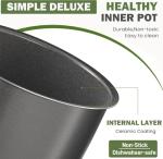 Simple Deluxe 16-in-1 Electric Pressure Cooker, 8QT Stainless Steel & Non-Stick Multi Cooker for Slow Cook, Meat Stew, Cake, Porridge, Multigrain, Dishwasher Safe, Silver