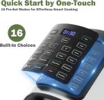 Simple Deluxe 16-in-1 Electric Pressure Cooker, 8QT Stainless Steel & Non-Stick Multi Cooker for Slow Cook, Meat Stew, Cake, Porridge, Multigrain, Dishwasher Safe, Silver