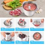 16 Cup Food Processors with Touch Screen,Meat Grinder Veggie Chopper with with 2 pieces Bowls Electric Food Processors,2 pieces 6 Bi-Level Bladesand Spatula for Baby Food,Meat,Vegetables,Fruits
