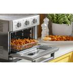 GE Mechanical Air Fryer Toaster Oven + Accessory Set | Convection Toaster with 7 Cook Modes | Large Capacity Oven - Fits 12" Pizza | Countertop Kitchen Essentials | Stainless Steel