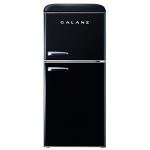 Galanz GLR40TBKER Retro Compact Refrigerator, Mini Fridge with Dual Doors, Adjustable Mechanical Thermostat with Freezer, 4.0 Cu Ft, Black