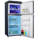 Galanz GLR40TBKER Retro Compact Refrigerator, Mini Fridge with Dual Doors, Adjustable Mechanical Thermostat with Freezer, 4.0 Cu Ft, Black