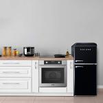 Galanz GLR40TBKER Retro Compact Refrigerator, Mini Fridge with Dual Doors, Adjustable Mechanical Thermostat with Freezer, 4.0 Cu Ft, Black