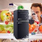 Galanz GLR40TBKER Retro Compact Refrigerator, Mini Fridge with Dual Doors, Adjustable Mechanical Thermostat with Freezer, 4.0 Cu Ft, Black