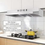 SNDOAS 30 inch Range Hood Ducted/Ductless Convertible Stainless Steel Range Hood Under Cabinet with Rocker Button Control,Vent Hood with LED Light,2 Speed Exhaust Fan,Under Cabinet Hood,Silver