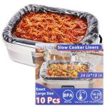 Electric Roaster Liners 34 x 18 Inch Roaster Liners Disposable Fits 16, 18, 22 Quarts Roaster for Electric Roaster for Immediate Cleanup (10 Counts)