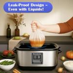 Electric Roaster Liners 34 x 18 Inch Roaster Liners Disposable Fits 16, 18, 22 Quarts Roaster for Electric Roaster for Immediate Cleanup (10 Counts)