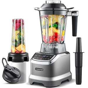AMZCHEF Professional Blender for Smoothies,4 Functions,1800W Smoothie Blender,63 Oz Pitcher/20-Oz To-go Cup,Ice and Frozen Fruit,Self-Cleaning,High Speed,Grey