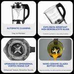 Glass Blenders for Kitchen 59oz, Stainless Steels Professional Blenders 1200W adjustable P1-P9 High Speed, 14 Functions Countertop Blender Smoothie & Food Processor Combo with Heating, Auto Clean