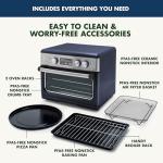 GreenPan 13-in-1 Elite Countertop Convection Oven & Air Fryer, PFAS-Free Ceramic Tray & Pizza Pan, Adjustable Racks, Multifunction Presets, Toaster, Bake, Broil, Roast, Proof, Dehydrate, Oxford Blue