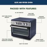GreenPan 13-in-1 Elite Countertop Convection Oven & Air Fryer, PFAS-Free Ceramic Tray & Pizza Pan, Adjustable Racks, Multifunction Presets, Toaster, Bake, Broil, Roast, Proof, Dehydrate, Oxford Blue