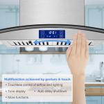 JOEAONZ Island Range Hood 30 Inch 700 CFM Gesture & Touch Control Ceiling Mount Stainless Steel Kitchen Vent Hood, Kitchen Exhaust Hood, Ducted/Ductless Convertible 3-speed Ventilation Fan Switchable