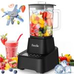 Smoothie Blender, Facelle Countertop Blender for Kitchen, 55 oz Glass blender for smoothies and Shakes, Licuadora, Smoothie maker with touchscreen 3+P Speeds, Cleaning brush ＆ removable SS304 blade