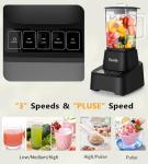 Smoothie Blender, Facelle Countertop Blender for Kitchen, 55 oz Glass blender for smoothies and Shakes, Licuadora, Smoothie maker with touchscreen 3+P Speeds, Cleaning brush ＆ removable SS304 blade
