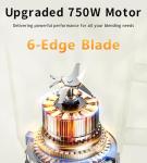 Smoothie Blender, Facelle Countertop Blender for Kitchen, 55 oz Glass blender for smoothies and Shakes, Licuadora, Smoothie maker with touchscreen 3+P Speeds, Cleaning brush ＆ removable SS304 blade