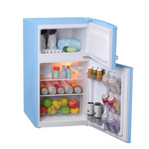 Avanti Mini Fridge with Freezer Retro Design Compact Refrigerator for Home Office or Dorm, Features Dual Doors Removable Shelves Manual Defrost and Mechanical Adjustable Temp Control, 3.1-Cu.Ft, Blue