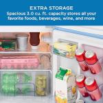 Avanti Mini Fridge with Freezer Retro Design Compact Refrigerator for Home Office or Dorm, Features Dual Doors Removable Shelves Manual Defrost and Mechanical Adjustable Temp Control, 3.1-Cu.Ft, Blue