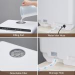 Dishwasher Countertop with 5L Built-in Water Tank, Portable Dishwashers for Apartments RVs, 5 Washing Programs, PTC Hot Air Drying & Inlet Hose, 360° Dual Spray Arm, Mini Dish Washer for Dorm