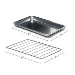 OVENTE 8L Countertop Toaster Oven with 60-Minute Timer, Adjustable Temperature Control, Easy-to-Clean Baking Pan, 750W Compact Mini for Pizza, Toast, Bake, and Broil, Black TO2808B