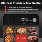 Nuwave PFAS-Free Steam Oven & Air Fryer, All-in-One Convection Cooker with Precision Steam Control, Toast, Air Fry, Sous Vide, Steam & More, Juicier Meats, 120 Presets, 50–450°F, Stainless Steel