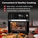 Nuwave PFAS-Free Steam Oven & Air Fryer, All-in-One Convection Cooker with Precision Steam Control, Toast, Air Fry, Sous Vide, Steam & More, Juicier Meats, 120 Presets, 50–450°F, Stainless Steel
