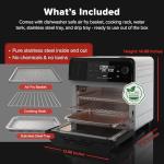 Nuwave PFAS-Free Steam Oven & Air Fryer, All-in-One Convection Cooker with Precision Steam Control, Toast, Air Fry, Sous Vide, Steam & More, Juicier Meats, 120 Presets, 50–450°F, Stainless Steel