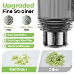 Cold Press Juicer, 5.3" Wide Feed Chute Juice Extractor Machine with 400W, High Juice Yield, Slow Masticating Juicer for Whole Vegetables & Fruits, Metallic Silver