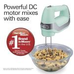 Hamilton Beach Professional 5-Speed Electric Hand Mixer with Snap-On Storage Case, QuickBurst, Stainless Steel Twisted Wire Beaters and Whisk, Mint (62658)
