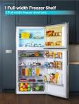 BLACK+DECKER 16.4 Cu. Ft. Top Mount Refrigerator with Freezer, 2 Door Refrigerator with Top Freezer and Separate Temperature Controls, Auto Defrost, Full Size, BR1640KS, Stainless Steel Look