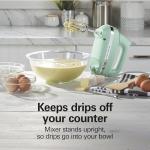 Hamilton Beach Vintage-Style 5-Speed Electric Hand Mixer, Powerful 1.3 Amp DC Motor for Effortless Mixing & Consistent Speed in Thick Ingredients, Slow Start, Beaters and Whisk, Green (62601N)