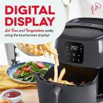DASH Tasti-Crisp™ Electric Air Fryer Oven, 2.6 Qt., Grey – Compact Air Fryer for Healthier Food in Minutes, Ideal for Small Spaces - Auto Shut Off, Digital, 1000-Watt