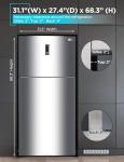 BLACK+DECKER 16.4 Cu. Ft. Top Mount Refrigerator with Freezer, 2 Door Refrigerator with Top Freezer and Separate Temperature Controls, Auto Defrost, Full Size, BR1640KS, Stainless Steel Look
