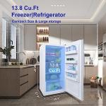 SMETA Upright Deep Freezer 13.8 Cuft, Stand Up Frost Free Standing Freezer Upright, Garage Ready Upright Freezerless Refrigerator Convertible Vertical, White