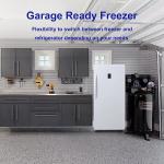 SMETA Upright Deep Freezer 13.8 Cuft, Stand Up Frost Free Standing Freezer Upright, Garage Ready Upright Freezerless Refrigerator Convertible Vertical, White