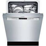 Bosch SHEM63W55N 24" 300 Series Built In Full Console Dishwasher with 5 Wash Cycles,in Stainless Steel
