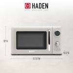 Haden 700 Watt 0.7 Cubic Foot Microwave Oven with Digital Controls, Defrost, and Instant Start Countertop Small Appliance, Putty/Chrome