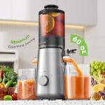 Juicer Machines, 5.8" Wide Feed Chute Cold Press Juicer for Whole Vegetables & Fruits, High Juice Yield, BPA Free (Slivery)