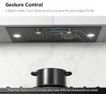 IKTCH 36 inch Black Built-in/Insert Range Hood, 900 CFM Ducted/Ductless Stainless Steel Kitchen Vent Hood with 4 Speed Gesture Sensing&Touch Control Panel(IKB01-36-BSS)