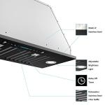 IKTCH 36 inch Black Built-in/Insert Range Hood, 900 CFM Ducted/Ductless Stainless Steel Kitchen Vent Hood with 4 Speed Gesture Sensing&Touch Control Panel(IKB01-36-BSS)