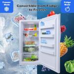 Upright Freezer 13.8 Cu ft, Convertible Freezer Refrigerator, Standing Freezer Upright Frost Free Stand Up Freezer, Garage Ready Deep Freezerless Refrigerator, Single Door Full Size for Kitchen, White