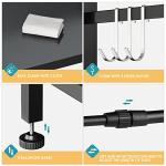 DOLALIKE Microwave Oven Rack, Expandable Microwave Stand Countertop Kitchen Utensils Tableware Storage, Carbon Steel Over Microwave Shelf Countertop with 3 Hooks