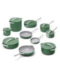 Caraway 22-Piece Nonstick Ceramic Cookware Set - Includes Fry Pans, Sauce Pan, Sauté Pan, Dutch Oven, Petite Cooker, Stir Fry Pan, Rondeau, Stock Pot, Lids & Storage Organizers - Sage